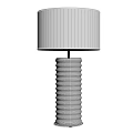 Modern Table Lamp With White Lampshade And Burgundy Spiral Textured Base