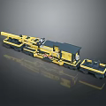 Yellow And Black Utility Vehicle With Extendable Mechanical Arm And Multiple Wheels 3d model