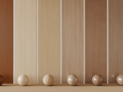 Modern Wooden Wall Panels With Various Natural Tones For Home Interior Design 3d model