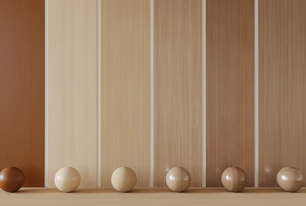 Modern wall panel wood grain 3d model