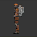 Orange Safety Protective Suit With Helmet And Backpack For Daily Use