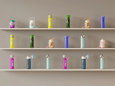 08 ornaments combination modern water cup children's water cup 3d model