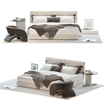 Double bed 3d model