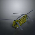 Detailed Yellow Transport Helicopter With Multiple Rotors In 3D Rendering Design