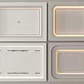 Modern ceiling round square embedded spotlight 3d model