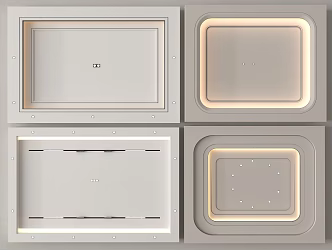 Modern ceiling round square embedded spotlight 3d model