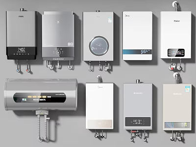 Various Modern Electric Water Heaters With Sleek Designs For Daily Home Use Appliances 3d model
