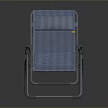 Blue Folding Deck Chair with Metal Frame and Breathable Mesh Fabric for Outdoor Relaxation