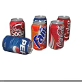 Popular Carbonated Canned Beverages Including Coca Cola Pepsi Fanta Orange And Diet Soda