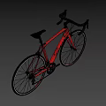 Red TREK Road Bicycle with Black Handlebars and White Rim Wheels