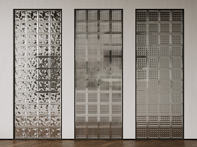 glass brick partition glass wall art glass partition glass screen transparent brick 3d model