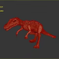 Orange And Yellow Dinosaur Toy With Black Spots Standing Pose Showing Reflection On Grey Gradient Background