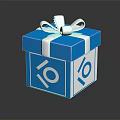 Daily Necessities Blue Gift Box With White Ribbon Bow And Number 10 Symbols