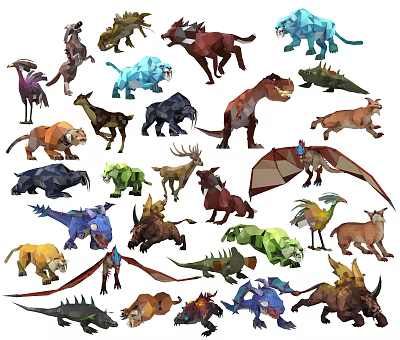 Modern game character animals 3d model Modern game character animals 3d model