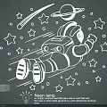 Creative Neon Lamp Set With Satellite Alien Rocket Planet And UFO Designs