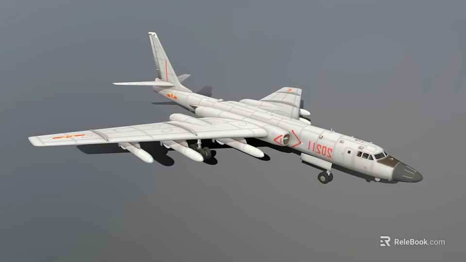 White Fighter Jet With Red Markings Number 11930 Multiple Engines And Missiles In Flight 3d model 