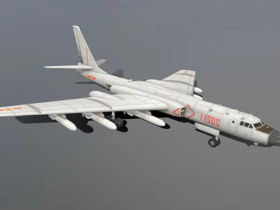 The Chinese Navy's new long-range missile attack aircraft, the H-6KH bomber 3d model