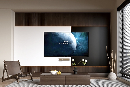 TV Cabinet TV Background Wall Silent Style TV Cabinet Leisure Chair Coffee Table Simple Style TV Background Wall 3d model