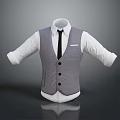 Men's Stylish Gray Vest Paired With White Shirt And Black Tie Formal Attire
