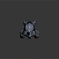 Mechanical Creature Character With Gray Armored Body Red Accents And Sturdy Limbs