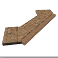 Brick Pathway Structure with Interlocking Bricks and Curved Design for Outdoor Garden Landscaping