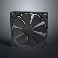 Black Square Computer Cooling Fan With Sturdy Frame And Efficient Blades 3d model