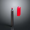 Modern Black Writing Pen With Red Removable Cap For Daily Stationery Use