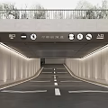 Tunnel Road Infrastructure Entry With Well Lit Walls And Clear Lane Markings