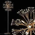 Modern Elegant Gold Floor Lamp With Crystal Ball Branch Design