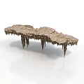 Unique Wood And Stone Table With Irregular Shape Natural Texture And Slender Supports