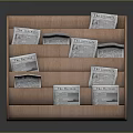 Wooden Multi Tiered Newspaper Rack With The Times Newspapers On Shelves