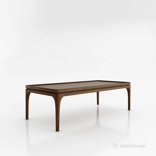 Modern Wooden Coffee Table With Sleek Design Smooth Surface And Thin Legs 3d model