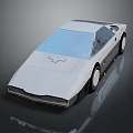 White Concept Car With Blue Roof And Sleek Futuristic Body Design