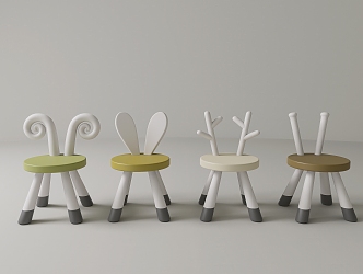 Modern Children's Chair Children's Stool Children's Book Stool 3d model