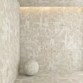 Gray Concrete Wall Component With Smooth Sphere Decoration In Modern Space 3d model