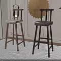 Modern Stylish Bar Stools With Wooden Frames And Upholstered Seats In Different Colors