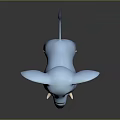 Adorable Blue 3D Cartoon Elephant Featuring Pink Ears And Big Eyes
