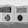 Modern Transparent Headphone Speakers With Acrylic Enclosure And Black Components Design