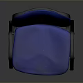 Modern Blue Fabric Chair With Comfortable Backrest And Black Legs