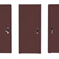 Stylish Dark Purple Hinged Doors With Different Panel Designs For Home Interior 3d model