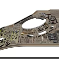 Aerial View Urban Planning Design With Building Layout Road Networks And Green Spaces