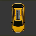 Yellow Solo Taxi With Uber Sign On Roof And Modern Exterior Design