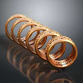 Elegant Golden Rings With Intricate Carved Patterns For Fashion Accessories Design