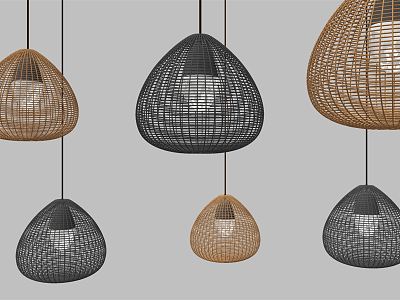 Nordic chandelier rattan hollow chandelier model