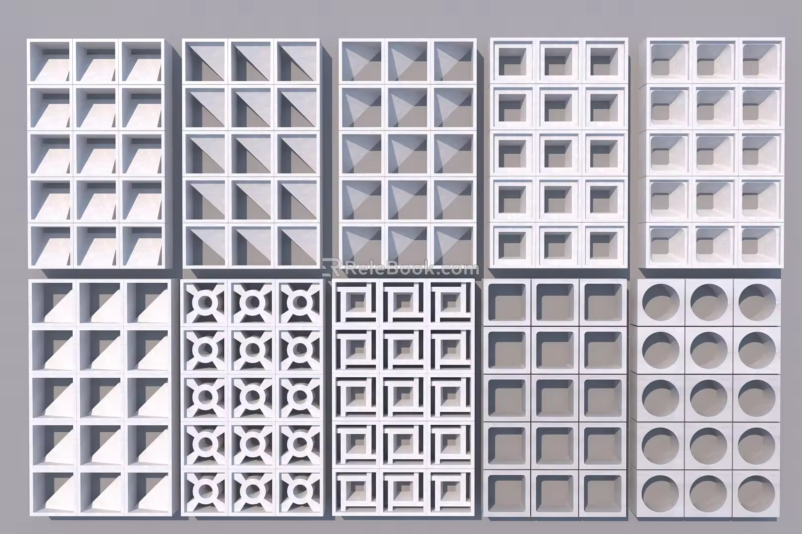 Modern partition precast brick partition 3d model
