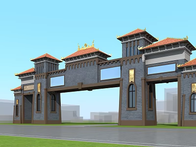 Southeast Asia Gate 3d model