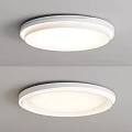 Modern Circular White Ceiling Light With Soft Illumination And Sleek Design 3d model