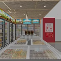 Modern Supermarket Grocery Store Interior With Product Shelves Snacks Drinks And Checkout Counter