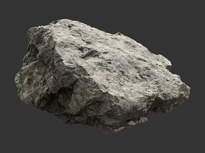 Natural Stone Rock with Rough Surface and Gray Textured Material for Construction Use 3d model