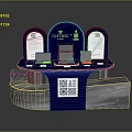 Blue BETINO Exhibition Booth With Screens Marble Base And Decorative Arches